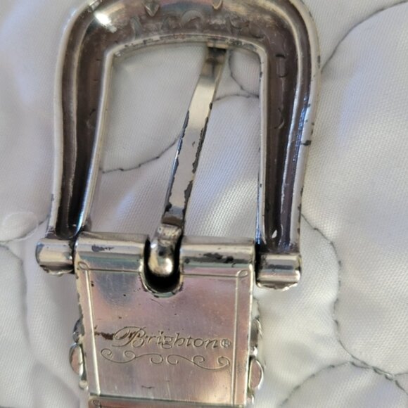 Brighton Reversible Black Red Leather Belt with Ornate Silver Buckle Size Large - Picture 3 of 8